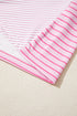 Striped Colorblock Exposed Seam Raglan Long Sleeve Top